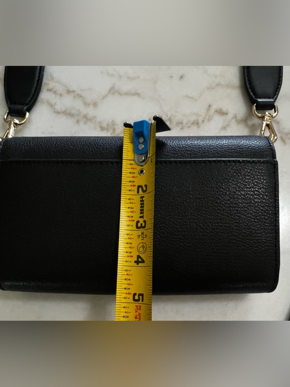 Michel Kors Black Leather Jet Set Phone Wallet Wide Logo Strap - Picture 6 of 8